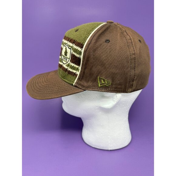 New Era Knit Los Angeles Dodgers LA Logo Brown M/L Flex Hat Cap - Picture 2 of 4